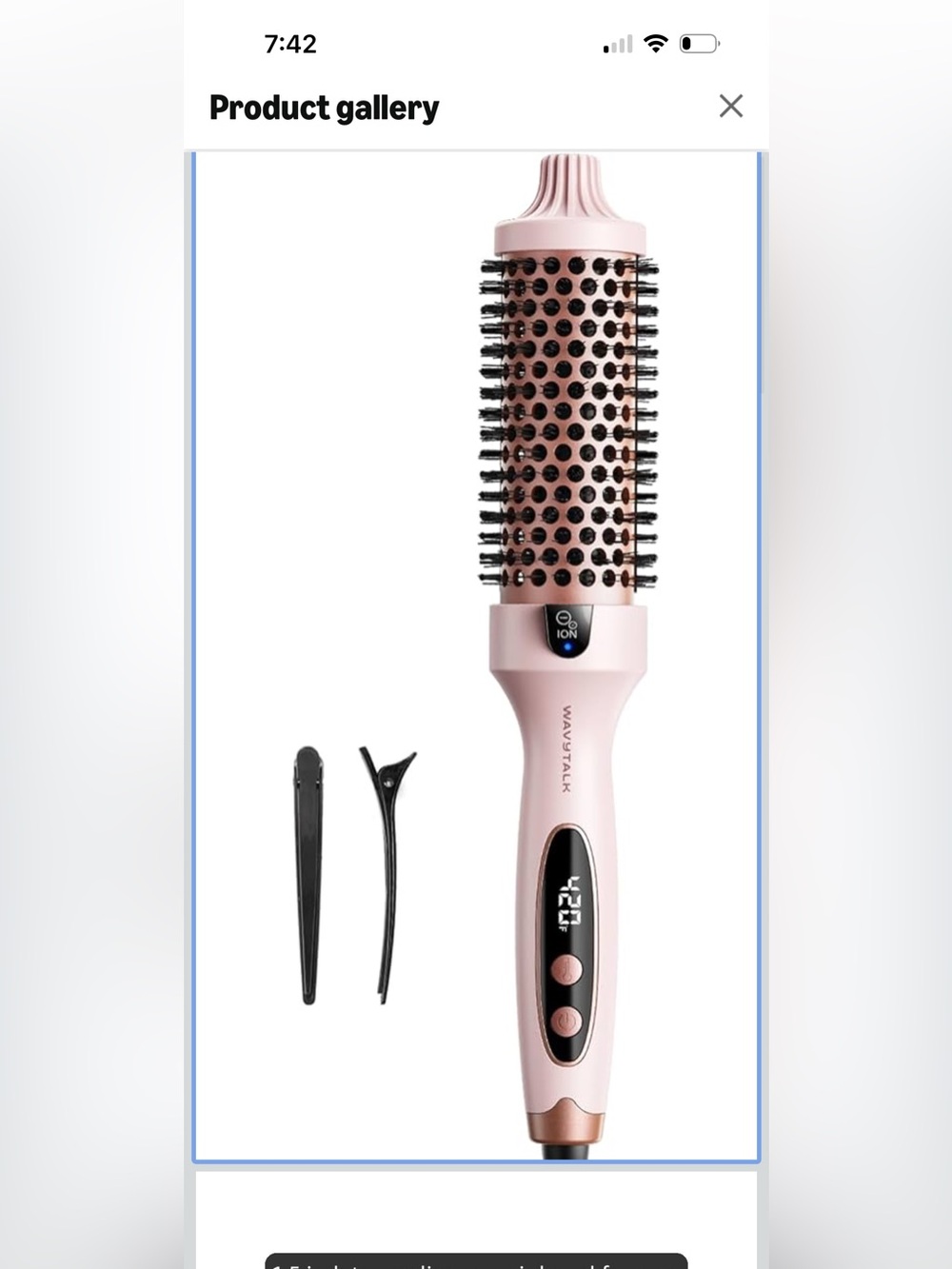 Wavytalk Pink Hot Air Round Brush Hair Styler
